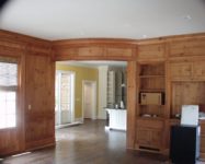 Paneled library in hickory by AppWood