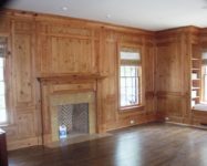 Paneled library in hickory by AppWood