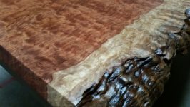 AppWood Custom Table with Live edge Waterfall Bubinga slab top